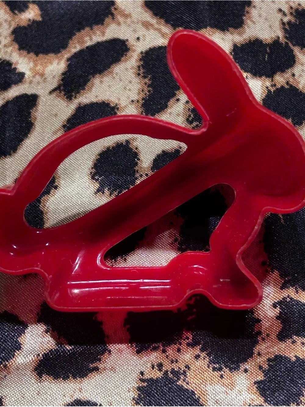Red Bunny Plastic Cookie Cutter with Handle